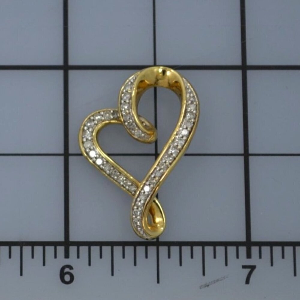 Exquisite 10K Gold Heart Pendant with Sparkling Diamonds – Elegant Jewelry Gift - Picture 6 of 6